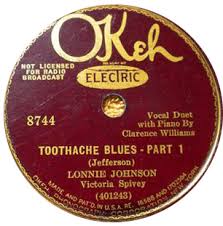 78 RPM - Lonnie Johnson With Victoria Spivey - Toothache Blues - Part 1 / Toothache Blues - Part 2 - OKeh - USA - 8744