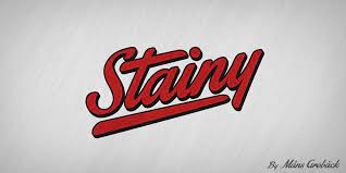 Cursive (also known as joint writing or running writing, or handwriting) is any style of penmanship in which the symbols of the language are written in a conjoined and/or flowing manner, generally for the purpose of making writing faster. Stainy Font Mans Greback Fontspace