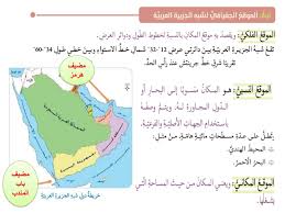 موقع شبه الجزيرة العربية بالنسبة للمسطحات المائية التي تشرف عليها