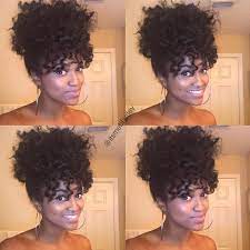 If you've got long curly hair with bangs, then there is nothing prettier than a striking textured ponytail made. Ponytail Bangs From Twist Out Perm Rods Protective Hairstyles For Natural Hair Natural Hair Styles Curly Hair Styles