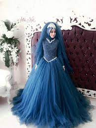 Baju pengantin india warna biru. Gaun Pengantin Modern Berjilbab Warna Biru Tosca Lazada Indonesia