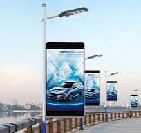 Street light led poster : advertising;security monitor.
