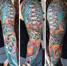 Traditional Nautical Sleeve Tattoo Ideas For Guys Sleeve Tattoos Nautical Sleeve Full Sleeve Tattoos