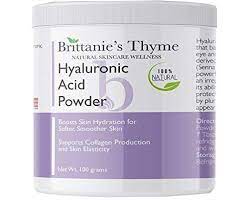 Made with pure hyaluronic acid to support skin hydration. Upc 075363001551 Brittanie S Thyme Pure Hyaluronic Acid Serum Powder 100 Grams 100 Natural Boosts Skin Hydration For Softer Smoother Skin Barcode Index