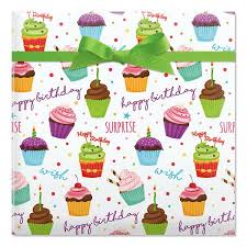 Personalized happy birthday wrapping paper, customize with your name, last name or company logo. Birthday Cupcakes Jumbo Rolled Gift Wrap 23 Inches X 32 Feet 61 Square Feet Total Peek Proof For Birthdays Graduations Baby Showers And More Walmart Com Walmart Com