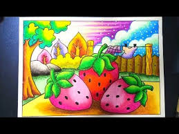 Warnai dengan goresan yang tipis, lalu. Contoh Gambar Cara Mewarnai Gambar Buah Dengan Crayon Kataucap