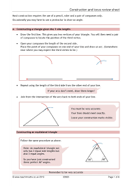 Construction And Locus Review Sheet