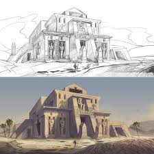 Temple Piece Dessin Plume Dessin