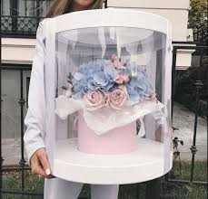 Wholesale Large Clear Plastic Preserved Bouquet Round Gift Paper Cardboard Packaging Luxury Flower Box From Eeca P Flower Box Gift Flower Boxes Luxury Flowers