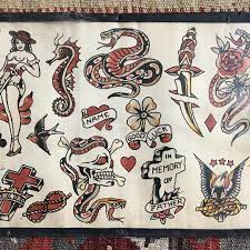 In 1950, the department of defense placed the american red cross in charge of blood donor banks tattoos and dog tags were encouraged instead. Late 40 S Early 50 S Zeis Bill Jones Designs Sheet Traditional Tattoo Flash Sailor Jerry Tattoo Flash Vintage Tattoo Art