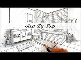 how to draw a bathroom in two point perspective step by step youtube point perspective perspective room interior architecture drawing
