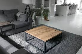 salontafel rustiek eiken en staal coffee table oak and steel salontafel lichte inrichting koffietafel