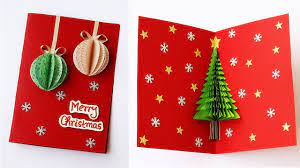 So make these cards by using diy card ideas. 3d Christmas Pop Up Card How To Make Christmas Tree Greeting Card Youtube