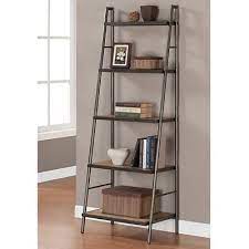 Exilot 5 tier ladder bookshelf storage. Weathered Gray Metal Ladder Bookshelf Reclaimed Oak Wood Display Stand Bookcase Decoracion De Muebles Decoracion Living Muebles