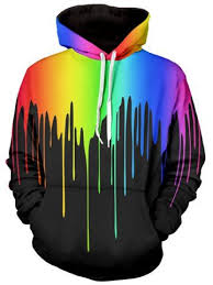 Multicolor Paint Dripping Long Sleeve Hoodie Printed Hoodies Sweatshirts Sweatshirts Hoodie Hoodies Men
