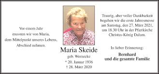 Maybe you would like to learn more about one of these? Traueranzeigen Von Maria Skeide Noz Trauerportal