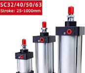 Temhyu SC80 SC100 SC125 Standard-Luftzylinder, Doppeltwirkender  Pneumatischer Kolbenzylinder, Werkzeughub 25/50/75/100/200/500/800/1000 Mm  (Color
