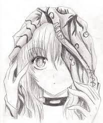 Anime sketches holding one eye. Anime Woman Hand Drawing Novocom Top