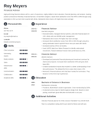 In case you are interested in knowing more info on create resume, stop by google docs resume, modern resume or creative resume templates. Financial Advisor Resume Example Template Crisp Resume Examples Financial Advisors Job Resume Examples