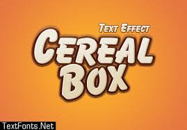 Contains cs and legacy versions with full alphabet, numbers and punctuation. Cereal Box Text Effect