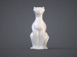 Sitting Cat Figurine Hollow 3d Print Model Cat Sitting Print Models Print