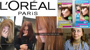 Oxidation removes electrons to chemically breakdown hair dyes. Accidentally Ginger L Oreal Paris Colour B4 Hair Dye Fail Youtube