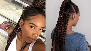 Easy Summer Protective Style 7 Braids Using Lovelyb S Edge Control Youtube Short Box Braids Braids For Long Hair Hair Styles