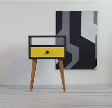 Solid Oak Black Bedside Table With Drawer Painted Nightstand Table End Table Side Table Scandinavian Style Modern Furniture No 03 Ep Painted Night Stands Scandinavian Style Furniture Black Bedside