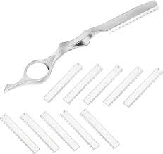 Amazon.com: 11 Pieces Hair Styling Razor Hair Thinning Comb Hair  Texturizing Cutting Razor Comb with Replacement Stainless Steel Razors for  Salon Home Use (Silver) : Beauty & Personal Care