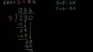 Then, we divide both 22 and 80 by the greatest common factor to get the following simplified fraction: Long Division 280 5 Video Khan Academy