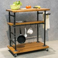 The average price for rustic kitchen islands ranges from $100 to $1,000. Buy Industrial Portable Kitchen Island On Wheels Bar Carts For The Home Wine Bar Beverage Coffee Cart Metal Rolling Kitchen Carts And Islands Wood And Pipe 3 Tier Butcher Block Island Food Serving Cart Online In