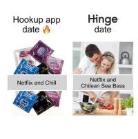 Hinge is a dating app founded by justin mcleod in 2012. Hookup App Date Netflix And Chill Hinge Date Netflix And Chilean Sea Bass When You Re Ready To Be Domestic Af Download Link In Biothe Dating App For Hookup App Grads Ad