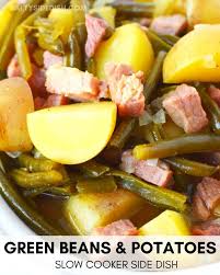 Slow Cooker Ham Green Beans And Potatoes In 2020 Crockpot Ham Slow Cooker Green Beans Crockpot Ham And Potatoes