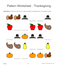 This game was built with html5. Pattern Worksheets Thanksgiving Shapes
