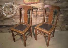 Antique 1920's jacobean style dinning room set. Lot 2 Antique Quarter Sawn Oak Vase T Back Dining Room Chairs Side Chair Vintage 409682388
