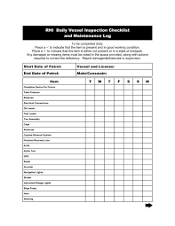 Get hvac tips at houselogic. Rhi Daily Vessel Inspection Checklist And Maintenance Log