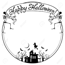 Learn to draw a skeleton | put the shapes together in the right way, add some detail and one of two haunted house drawing tutorials for kids, this one is made up of easier shapes and therefore suitable. Round Frame With Halloween House And Skeleton Vector Clip Art Royalty Free Cliparts Vectors And Stock Illustration Image 59631553