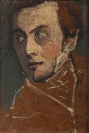 Paintings Reproductions Portrait of Andrei Bely, 1932 by Kuzma  Petrov-Vodkin (1878-1939, Russia)