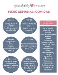 Menu De Comidas Semanales Sin Gluten Adaptar Keto Comidas Semanales Menu De Comidas Comida