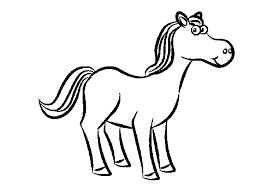 Easy cartoon horse coloring pages. Easy Horse Drawing Colour Novocom Top