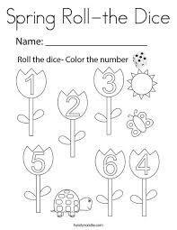 Spring Roll The Dice Coloring Page Twisty Noodle In 2020 Spring Coloring Pages Coloring Pages Spring Rolls