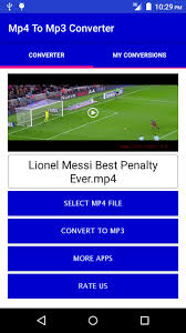 Sep 17, 2017 · its very easy to use application with purpose of convert video to mp3 easily and simply and named as mp4 to mp3 audio converter. Mp4 To Mp3 Converter For Android Apk Download