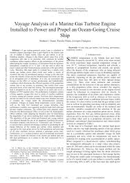 Created by comms pro @zachmcutler. Pdf Voyage Analysis Of A Marine Gas Turbine Engine Installed To Power And Propel An Ocean Going Cruise Ship