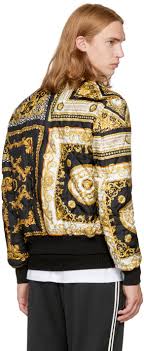 Black And Gold Bomber Jacket Mens Versace Black Gold Medusa Bomber Jacket Fashionistas Style Style Mens Fashion