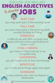 10 English Adjectives To Describe Jobs Learn English With Harry English Adjectives Learn English Vocabulary English Vocabulary