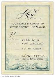 Pirate Wedding Invitations Royal Steamline Pirate Wedding Pirate Wedding Invitations Pirate Wedding Theme