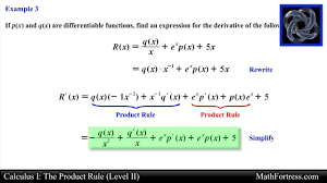 Calculus I The Product Rule Level 2 Product Rule Calculus Rules
