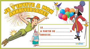Invitation Anniversaire Peter Pan A Imprimer Avec Peter Par Volant Dans Le Ciel Le Capitaine Crochet Invitation Anniversaire Carte Anniversaire Anniversaire