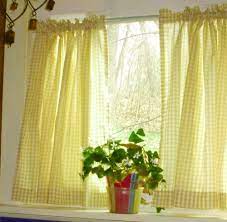 Gray kitchen cabinets gray kitchen cabinets extraordinary from yellow to blue a kitchen. Yellow Gingham Kitchen Cafe Curtain Unlined Or With White Or Blackout Lining In Many Custom Lengths Gingham Curtains Yellow Kitchen Curtains Cafe Curtains