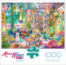 Aimee stewart's jigsaw puzzles have found a dedicated following around the world with jigsaw enthusiasts who enjoy her vivid colors, whimsical settings, elaborate detail and visual storytelling. Buffalo Games Aimee Stewart Kitschy Cute 1000 Pieces Jigsaw Puzzle Walmart Com Walmart Com